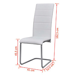 Decoshop26 Lot de 6 chaises de salle à manger cuisine cantilever design classique et moderne synthétique blanc CDS022253 pas cher