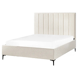 Beliani Lit double 160 x 200 cm avec rangement en bouclé blanc cassé SEZANNE pas cher