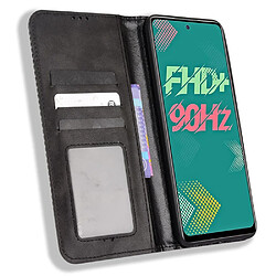 Etui en PU texture rétro, auto-absorbé magnétique avec support pour votre Infinix Hot 11s/Hot 11s NFC 4G - noir