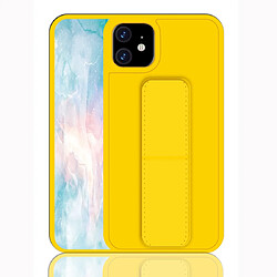 Wewoo Coque Rigide Pour iPhone 11 antichoc PC + TPU Housse de protection avec bracelet et support Jaune