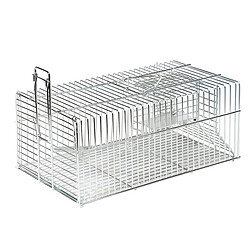 Visiodirect Piège pour Rats Double entrée en Zinc coloris Gris - 35 x 19 x 13,5 cm