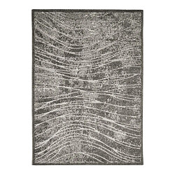 Thedecofactory DEHORS-DEDANS ONDES - Tapis pour intérieur-extérieur gris 120x170