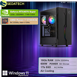 Sedatech PC Gamer • AMD Ryzen 7 5700X3D • RTX4070 Super • 16Go RAM • 1To SSD M.2 • Windows 11