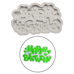 DIY Silicone Moule Alphabet Heureux Souhaits D'anniversaire Fondant Candy Décor Cuisson Outils