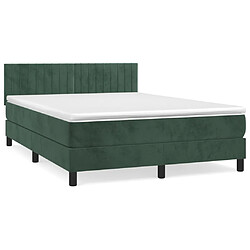 vidaXL Sommier à lattes de lit et matelas Vert foncé 140x200cm Velours