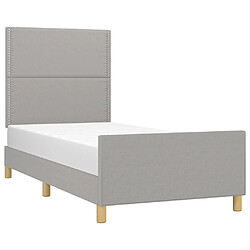 Avis Maison Chic Cadre/structure de lit avec tête de lit pour adulte - Lit Moderne Chambre Gris clair 80x200 cm Tissu -MN47302