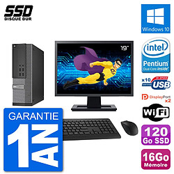 PC Dell 7020 SFF Ecran 19" Intel G3220 RAM 16Go SSD 120Go Windows 10 Wifi - Occasion