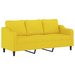 Avis vidaXL Ensemble de canapés 3 pcs avec coussins jaune clair tissu