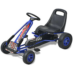 vidaXL Kart à pédale avec siège ajustable Bleu