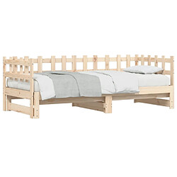 Acheter vidaXL Lit coulissant sans matelas 2x(90x190) cm Bois massif