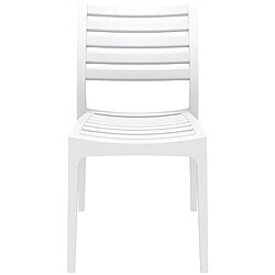 Decoshop26 Chaise de jardin en plastique design simple empilable blanc 10_MDJ10226