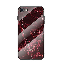 Coque en TPU combo motif grain de marbre rouge pour votre Apple iPhone SE (2nd Generation)