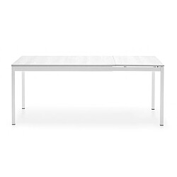 Avis Inside 75 Table extensible 8 couverts SNAP 180 cm pieds métal plateau mélaminé blanc