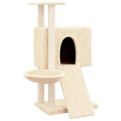 vidaXL Arbre à chat avec griffoirs en sisal Crème 96 cm