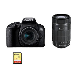 CANON EOS 800D KIT EF-S 18-55mm F4-5.6 IS STM+ EF-S 55-250mm F4-5.6 IS STM (White Box) + 32GB SD card