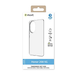 Avis Muvit Coque pour Honor 200 5G Souple Anti-rayures Résistante aux Chutes Transparent