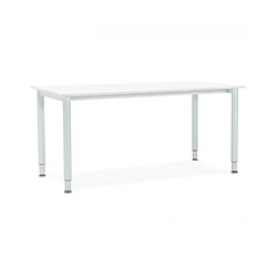 Acheter Mes Bureau 160x80x75 cm en bois et métal blanc - ALENA