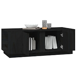 Avis vidaXL Table basse Noir 110x50x40 cm Bois massif de pin