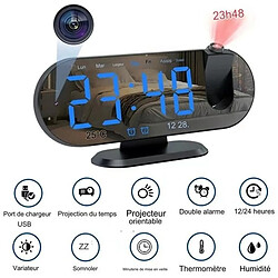 Acheter Totalcadeau Réveil Projection Caméra espion Wifi vision nuit 64 Go