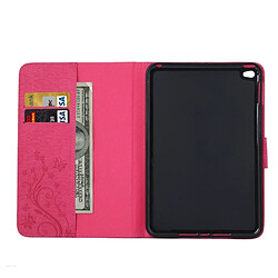 Acheter Wewoo Smart Cover Magenta pour iPad mini 4 fleurs pressées motif papillon flip horizontal étui en cuir PU avec boucle magnétique et titulaire fentes cartes porte-monnaie