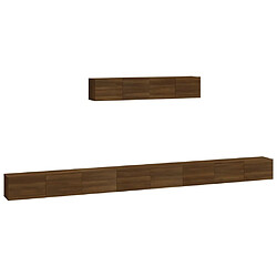 Maison Chic Ensemble de meubles TV 6 pcs | Banc TV Moderne pour salon | Meuble de Rangement - Chêne marron Bois d'ingénierie -MN28237