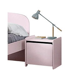 Avis Mes Lit 90x200 cm + barrière de lit + chevet en pin rose - KIDLY