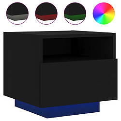 vidaXL Table de chevet avec lumières LED noir 40x39x37 cm