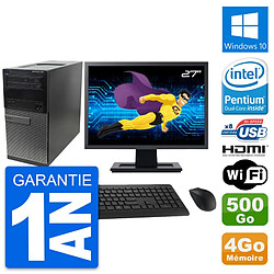 PC Tour Dell 390 MT Ecran 27" G630 RAM 4Go Disque Dur 500Go HDMI Windows 10 Wifi - Occasion