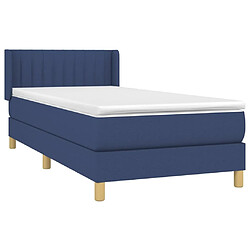 Avis Maison Chic Structures de lit + matelas,Lit à sommier tapissier avec matelas Bleu 90x190 cm Tissu -MN84785