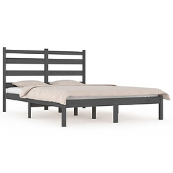 Maison Chic Lit adulte - Lit simple Cadre de lit,Structure du lit Contemporain Gris Bois de pin massif 120x200 cm -MN44111