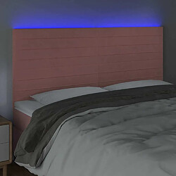 Avis Maison Chic Tête de lit scandinave à LED,meuble de chambre Rose 160x5x118/128 cm Velours -MN64356