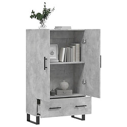 Avis vidaXL Buffet haut gris béton 69,5x31x115 cm bois d'ingénierie