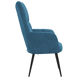 Acheter vidaXL Chaise de relaxation Bleu Velours