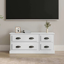 Maison Chic Meuble TV scandinave - Banc TV pour salon blanc 100x35,5x45 cm bois d'ingénierie -MN36441