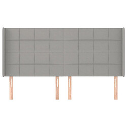 Avis Maison Chic Tête de lit scandinave avec oreilles,meuble de chambre Gris clair 203x16x118/128 cm Tissu -MN51214