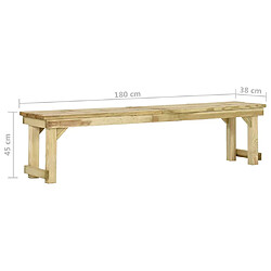 Helloshop26 Banc de jardin meuble de patio d'extérieur terrasse 180 x 38 x 45 cm bois de pin imprégné 02_0011270 pas cher