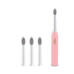 YP Select Brosse À Dents Électrique Usb Charge Onde Sonore Vibration Adulte Brosse À Dents Cheveux Doux - Rose Blanc