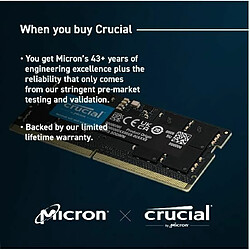 Acheter Eurovideo Vg Crucial RAM 64Go Kit (2x32Go) DDR5 5600MHz (ou 5200MHz ou 4800MHz) Mémoire pour Ordinateur Portable CT2K32G56C46S5