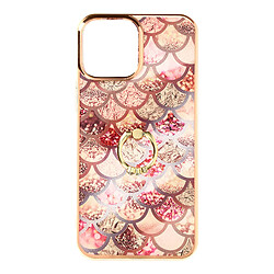 Avizar Coque iPhone 11 Pro Bi-matière avec Bague de maintien Motif écaille - rose