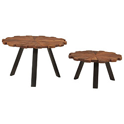 Avis Maison Chic Lot de 2 Tables basses,Table Console pour salon bois massif récupéré et fer -MN98057