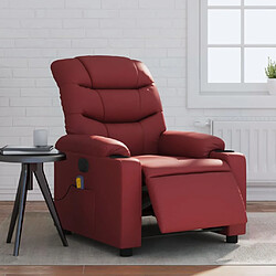 vidaXL Fauteuil de massage inclinable électrique rouge bordeaux