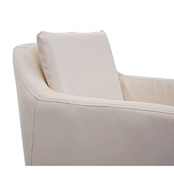 Mendler Tabouret de bar HWC-H93, tabouret de comptoir, repose-pieds métal ~ similicuir crème-beige pas cher