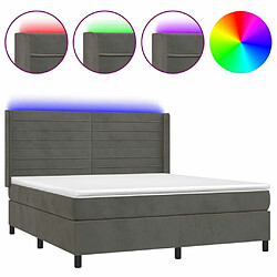 Sommier à lattes,Cadre à lattes de lit pour Adulte matelas et LED Gris foncé 160x200 cm -MN86089