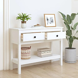 Avis Maison Chic Table console | Meuble d'entrée | Table d'appoint Blanc 100x35x75 cm Bois massif de pin -GKD27212