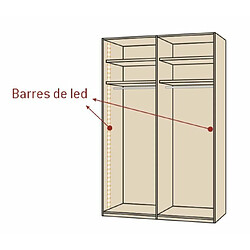 Inside 75 Armoire Dressing fermé 3 cotés structure Tundra façade Legend Pizzara laquée hauteur 220 cm