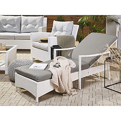 Beliani Chaise longue avec coussin Blanc VASTO