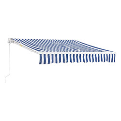 Helloshop26 Store banne avec manivelle 300 x 250 cm bleu blanc 03_0008304