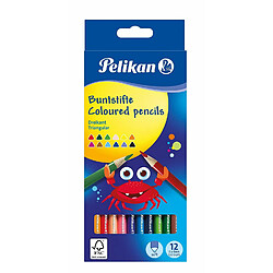 Pelikan 700115 Lot de 12 crayons de couleur triangulaires FSC