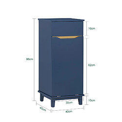 Avis SoBuy BZR114-BArmoire à Linge Meuble Bas de Salle de Bain Corbeille à Linge Meuble de Rangement avec 1 Tiroir et 1 Panier à Linge Amovible Bleu