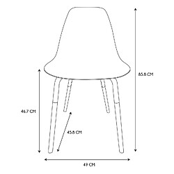 The Home Deco Factory Lot de 4 Chaises scandinave Phenix en polypropylène et métal - Transparent pas cher